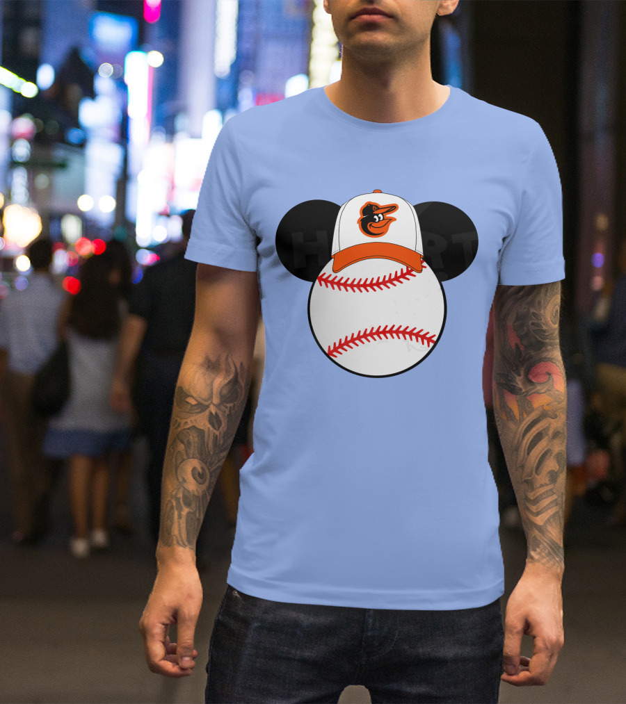 Baltimore Orioles Mickey Ears Baseball Hat With Team T-Shirt