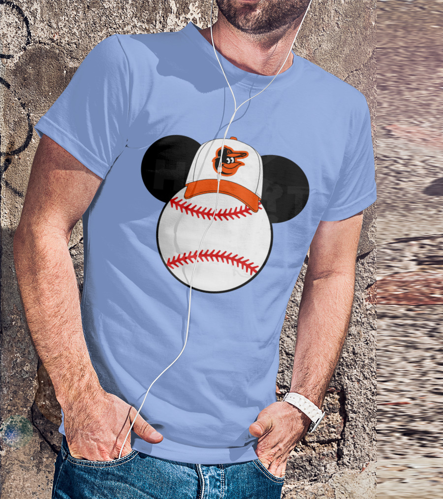 Baltimore Orioles Mickey Ears Baseball Hat With Team T-Shirt