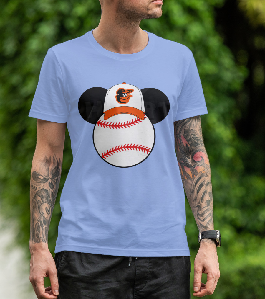 Baltimore Orioles Mickey Ears Baseball Hat With Team T-Shirt