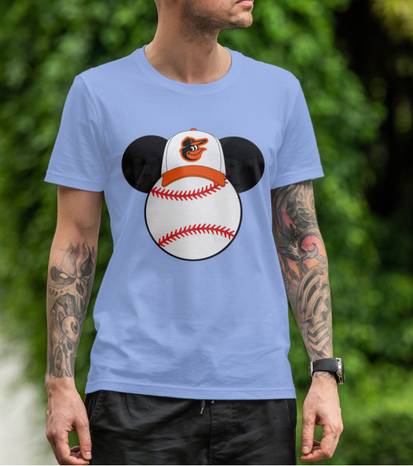 Baltimore Orioles Mickey Ears Baseball Hat With Team T-Shirt