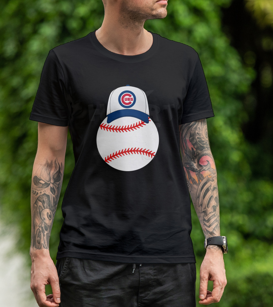 Chicago Cubs Hat On Mickey Mouse Baseball T-Shirt
