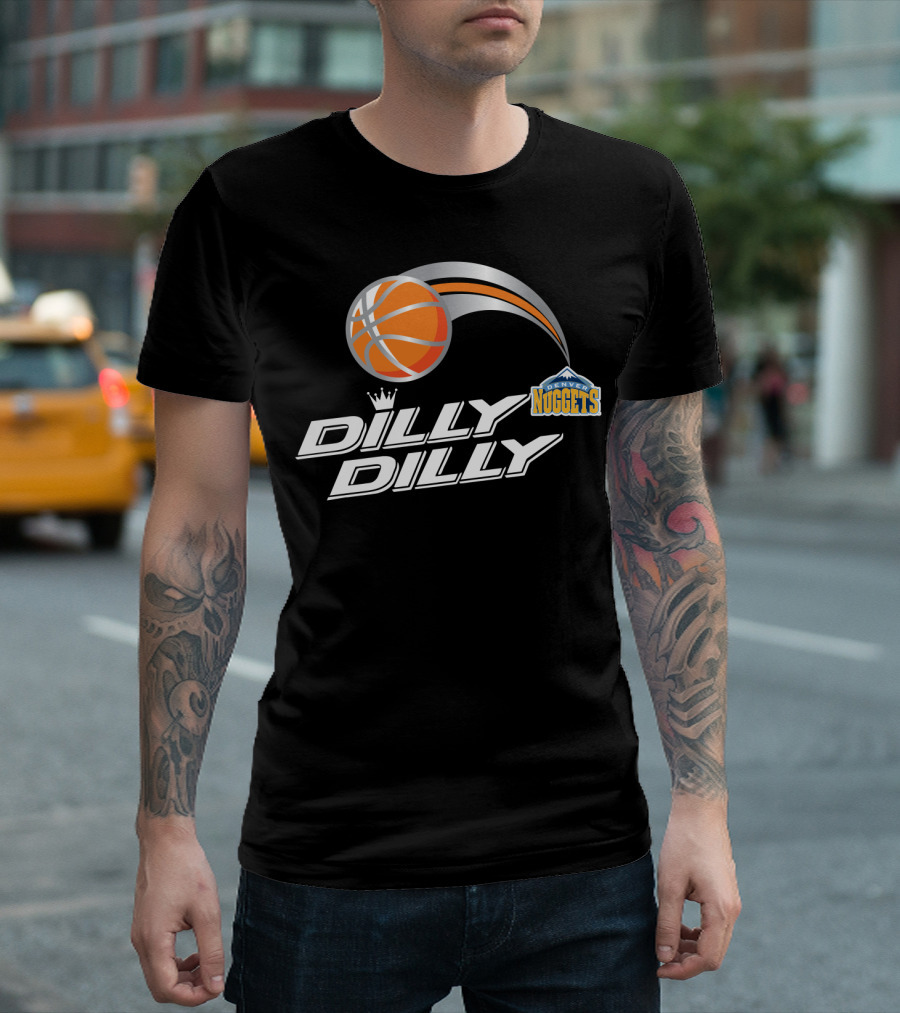 Denver Nuggets Dilly Dilly Basketball Logo And Orange Basketball T-Shirt