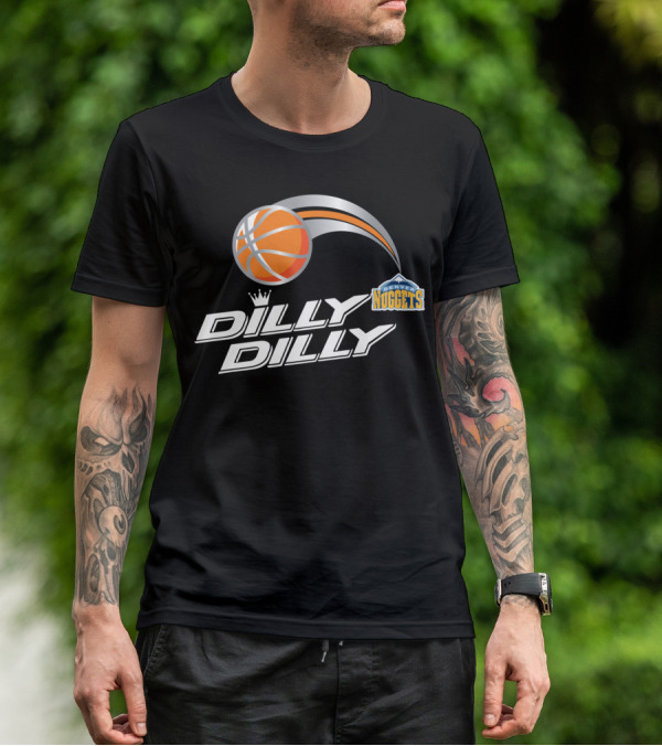 Denver Nuggets Dilly Dilly Basketball Logo And Orange Basketball T-Shirt