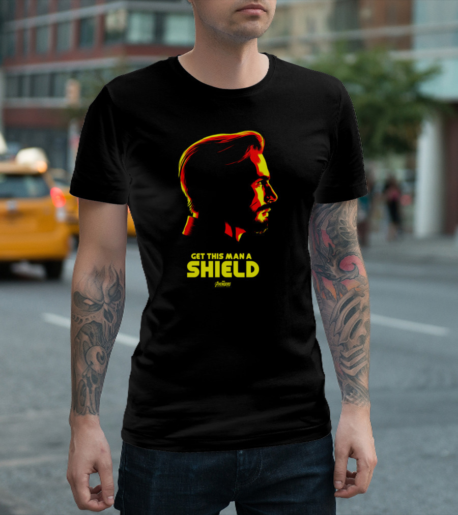 Get This Man A Shield Avengers Infinity War Iconic Profile T-Shirt