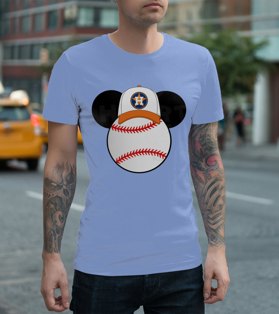 Houston Astros Mickey Mouse Baseball Cap T-Shirt