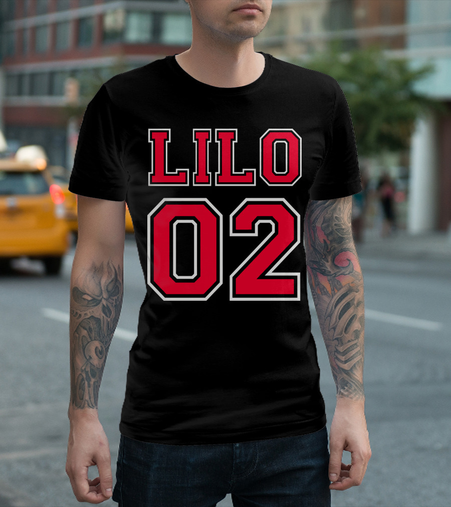 Lilo 02 Sports Jersey Red Black Number Lilo And Stitch T-Shirt