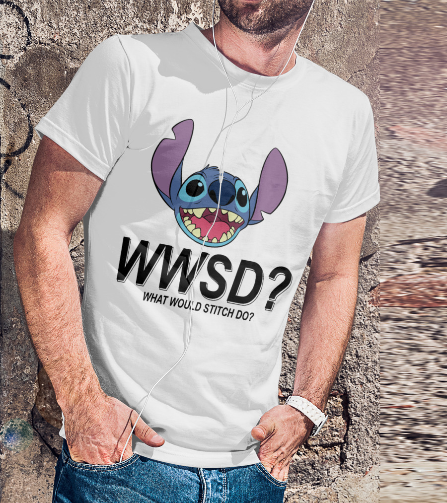 Lilo And Stitch WWSD What Would Stitch Do Cute Alien Character Face T-Shirt