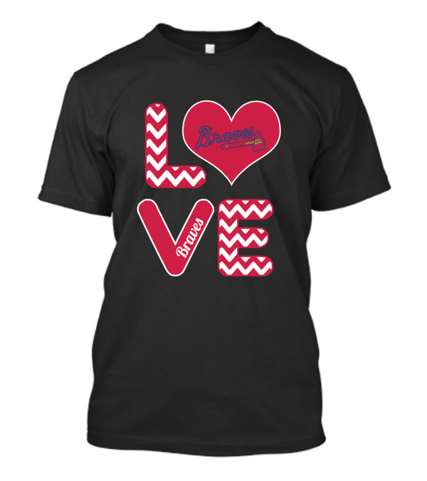 Love Braves Fans Heart Chevron Baseball T-Shirt