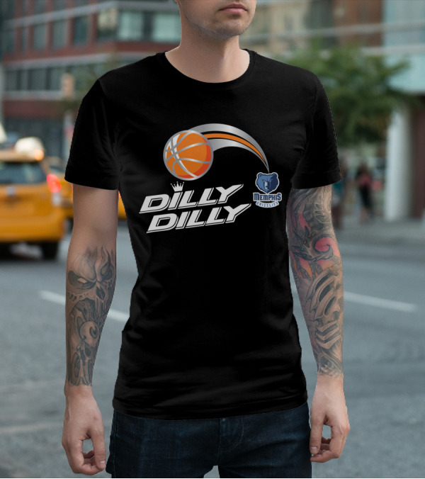 Memphis Grizzlies Dilly Dilly Basketball Logo With Orange Basketball And Bear T-Shirt