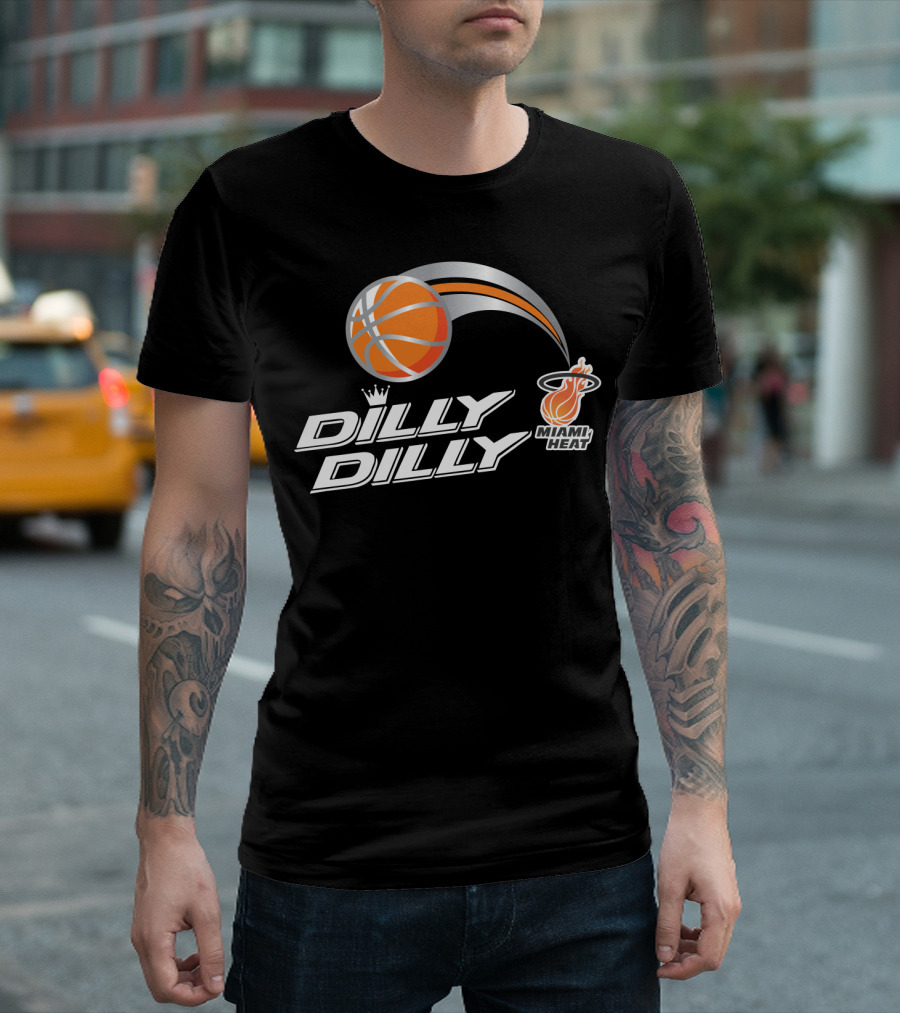 Miami Heat Dilly Dilly Basketball With Orange Ball And Crown T-Shirt