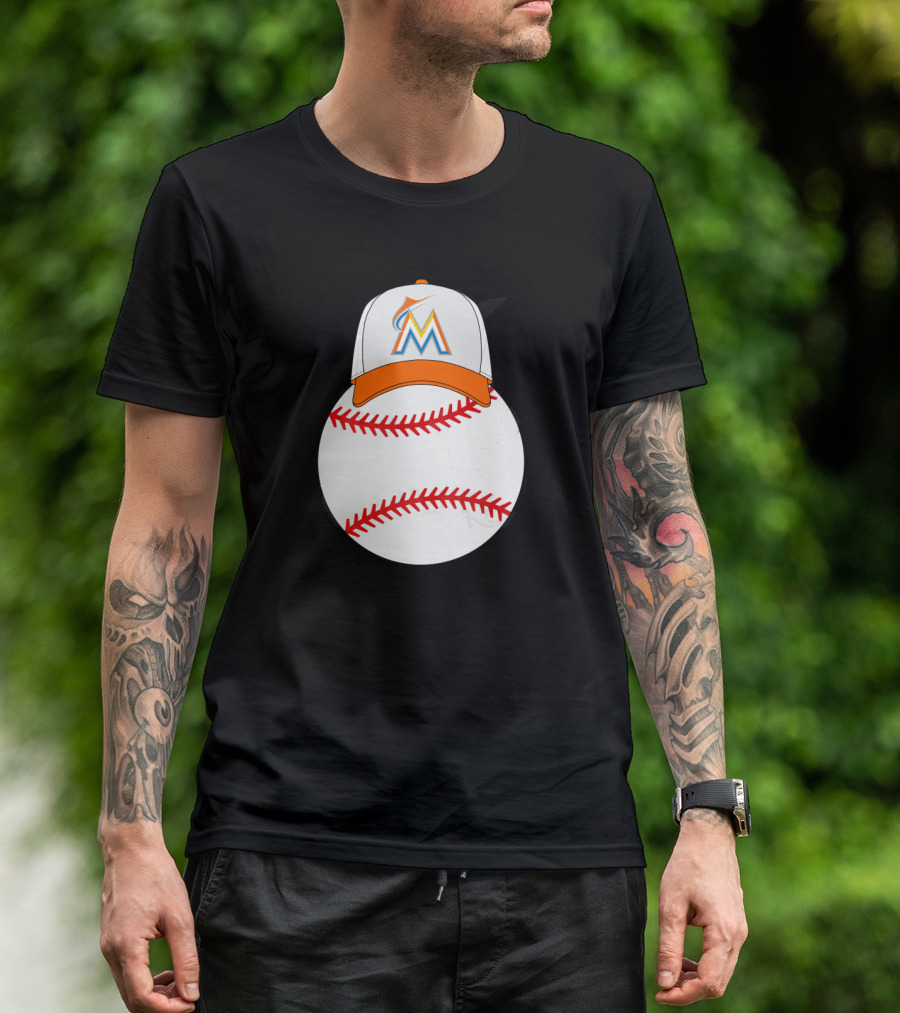 Miami Marlins Mickey Mouse Ears Baseball Hat Classic T-Shirt