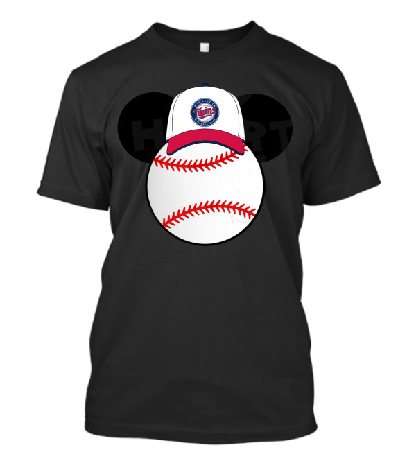 Minnesota Twins Mickey Mouse Baseball Hat And Ball T-Shirt