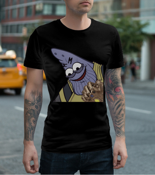 Thanos Mashup With Cartoon Character Holding Infinity Gauntlet T-Shirt