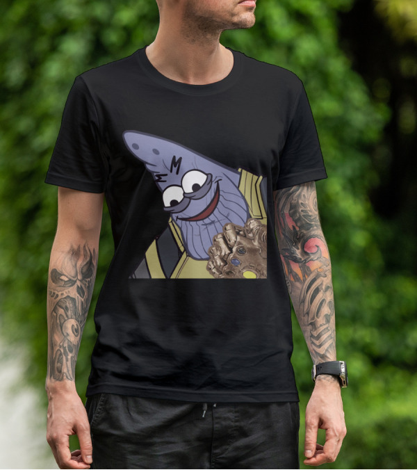 Thanos Mashup With Cartoon Character Holding Infinity Gauntlet T-Shirt