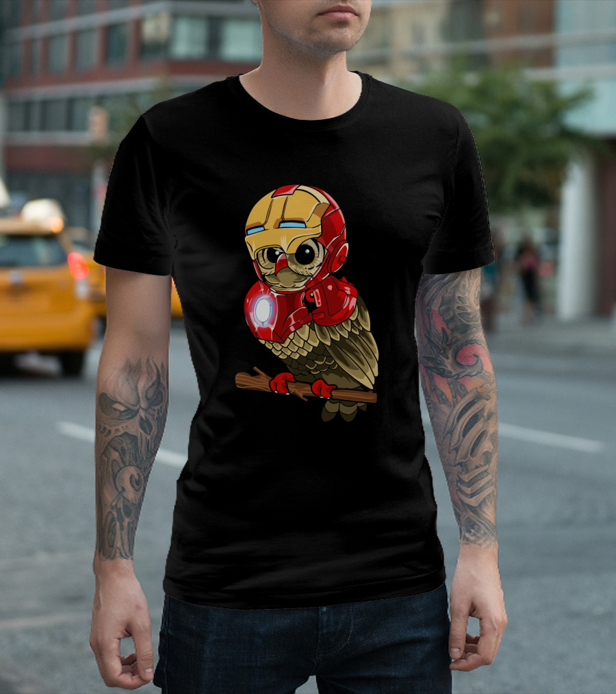 Owlvengers Iron Man Owl Infinity War Crossover T-Shirt