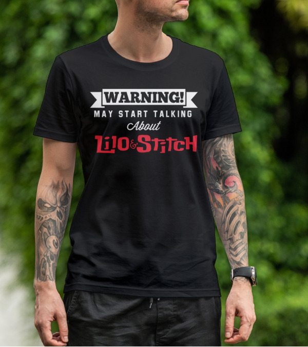Warning Enthusiastically Discussing Lilo And Stitch Adventures T-Shirt