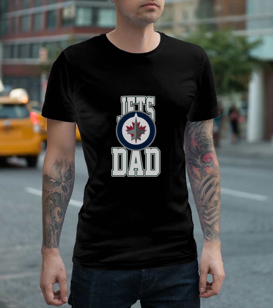 Jets Dad Winnipeg Logo Emblem T-Shirt
