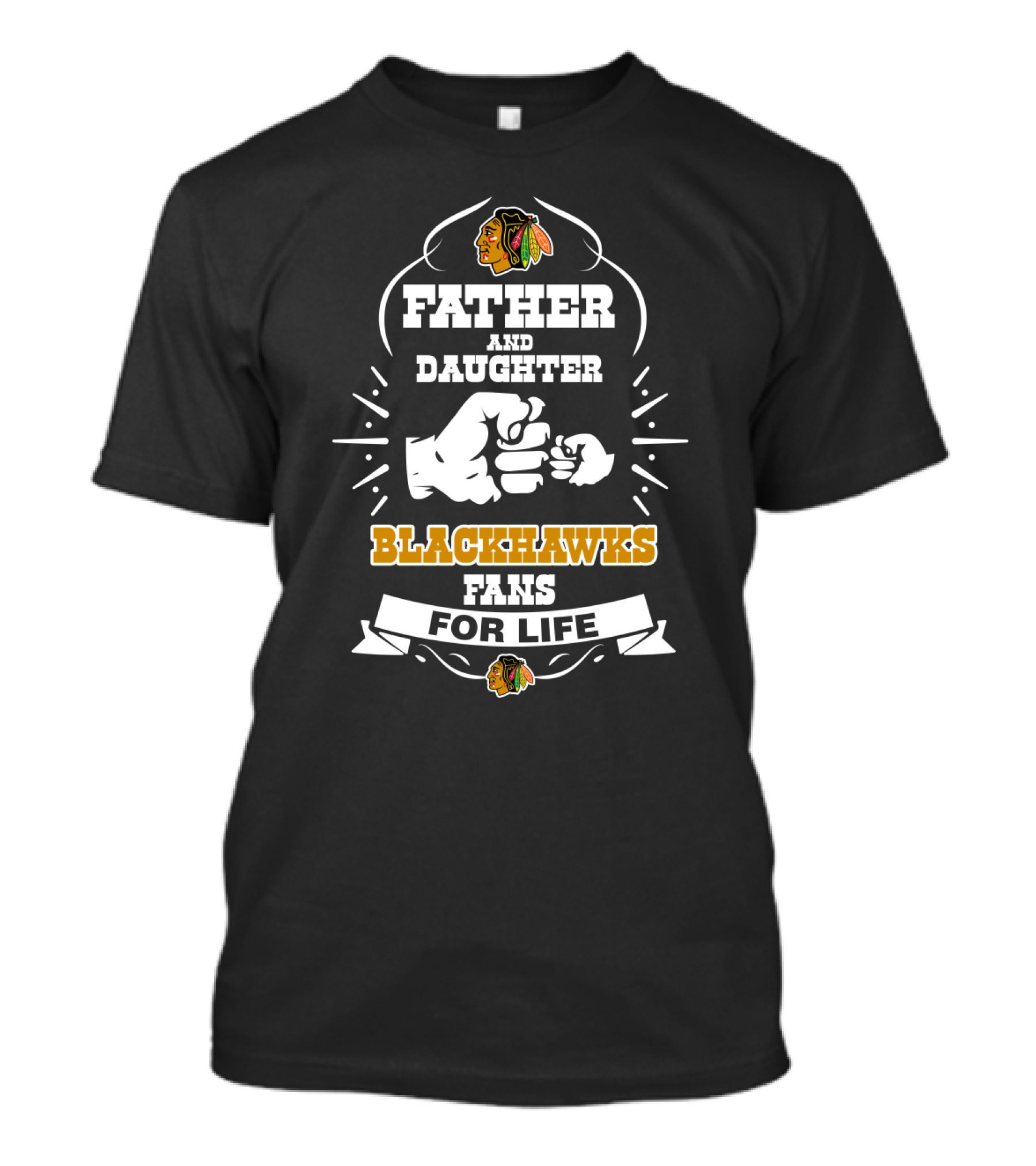 Father And Daughter Blackhawks Fans For Life Chicago T-Shirt