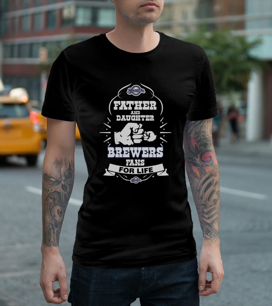 Father and Daughter Brewers Fans for Life Milwaukee Packers T-Shirt