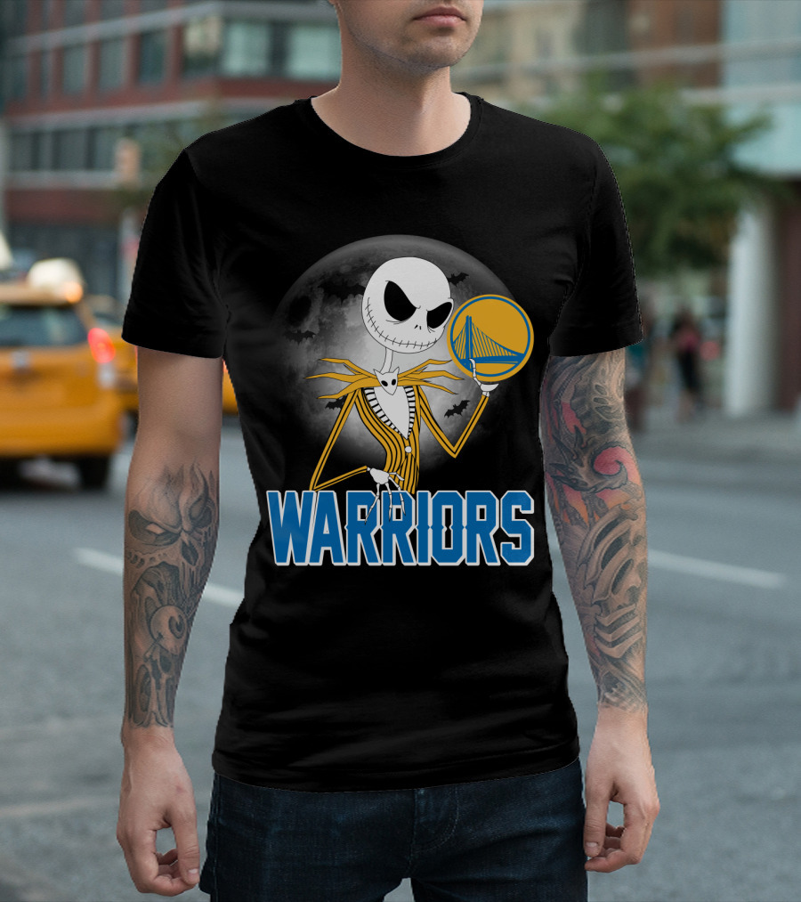 Jack Halloween Warriors Golden State Fan Basketball Moon Scene T-Shirt