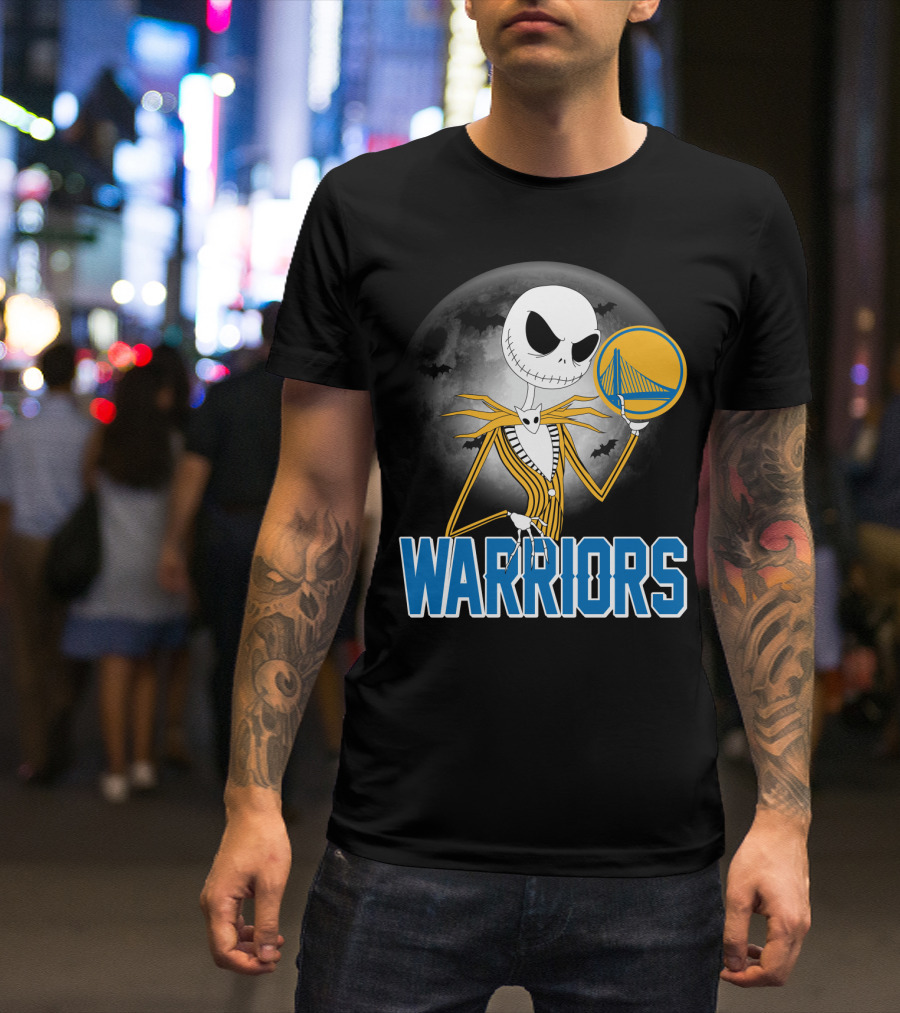Jack Halloween Warriors Golden State Fan Basketball Moon Scene T-Shirt
