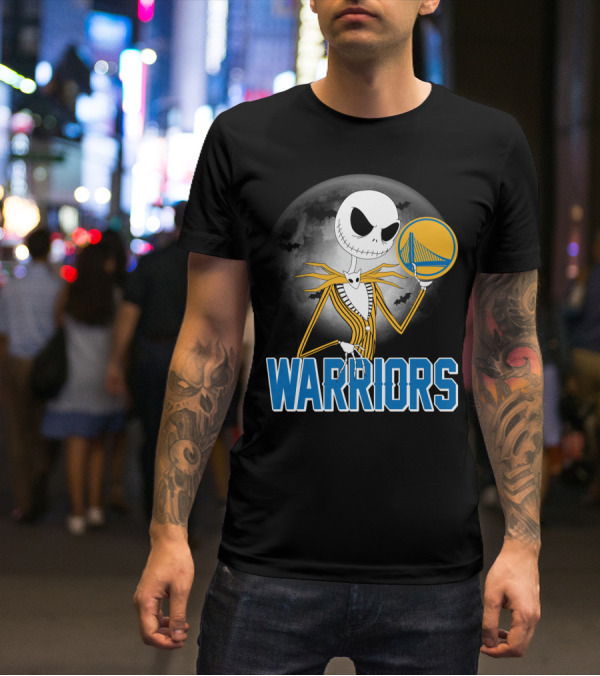 Jack Halloween Warriors Golden State Fan Basketball Moon Scene T-Shirt