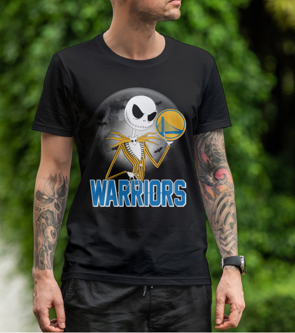 Jack Halloween Warriors Golden State Fan Basketball Moon Scene T-Shirt