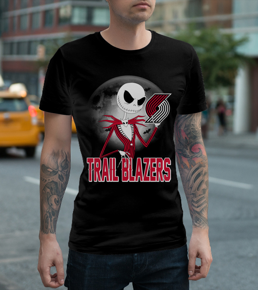 Jack Halloween Trail Blazers Moon T-Shirt