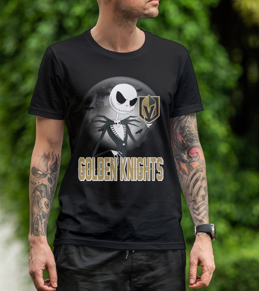 Golden Knights Jack Skeleton Halloween Moon Vegas T-Shirt