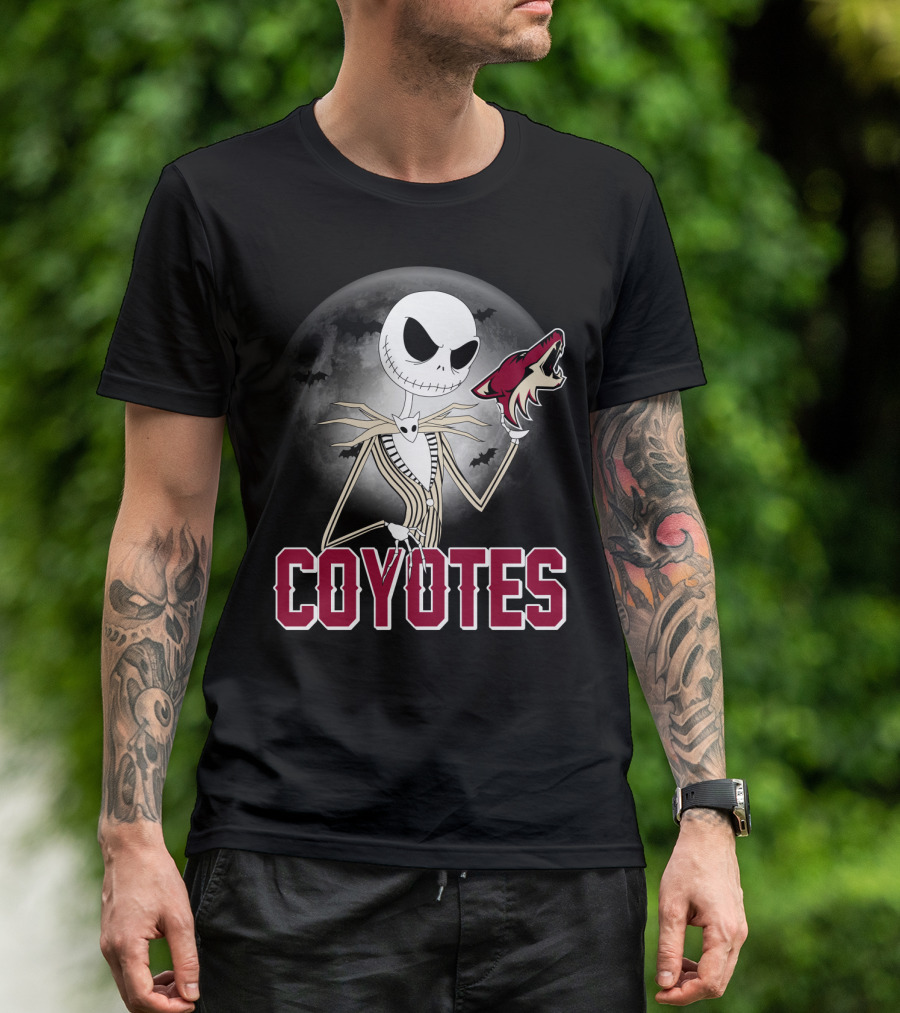 Jack Skellington Coyotes Halloween Moon Arizona T-Shirt