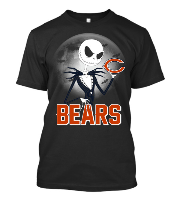Jack Skellington Chicago Bears Halloween Moon T-Shirt