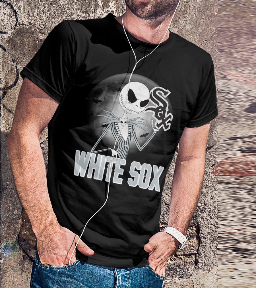 Jack Skellington Halloween Chicago White Sox Moon Bats T-Shirt