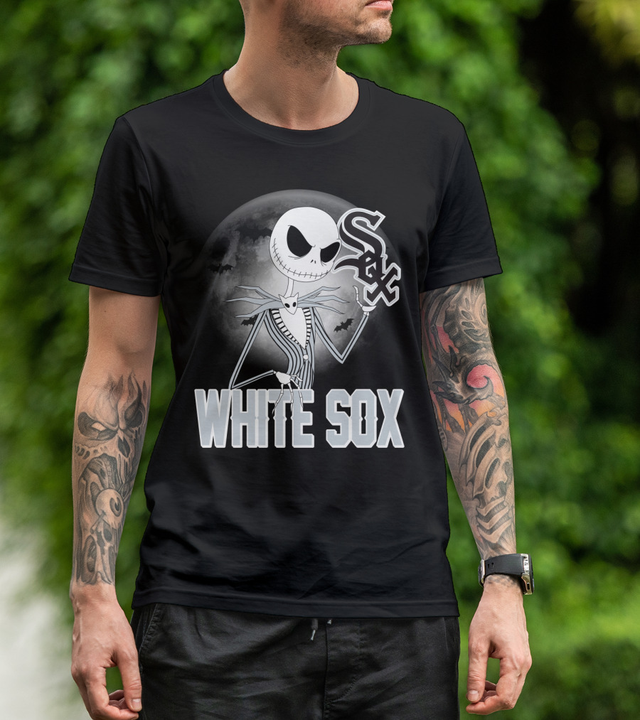 Jack Skellington Halloween Chicago White Sox Moon Bats T-Shirt