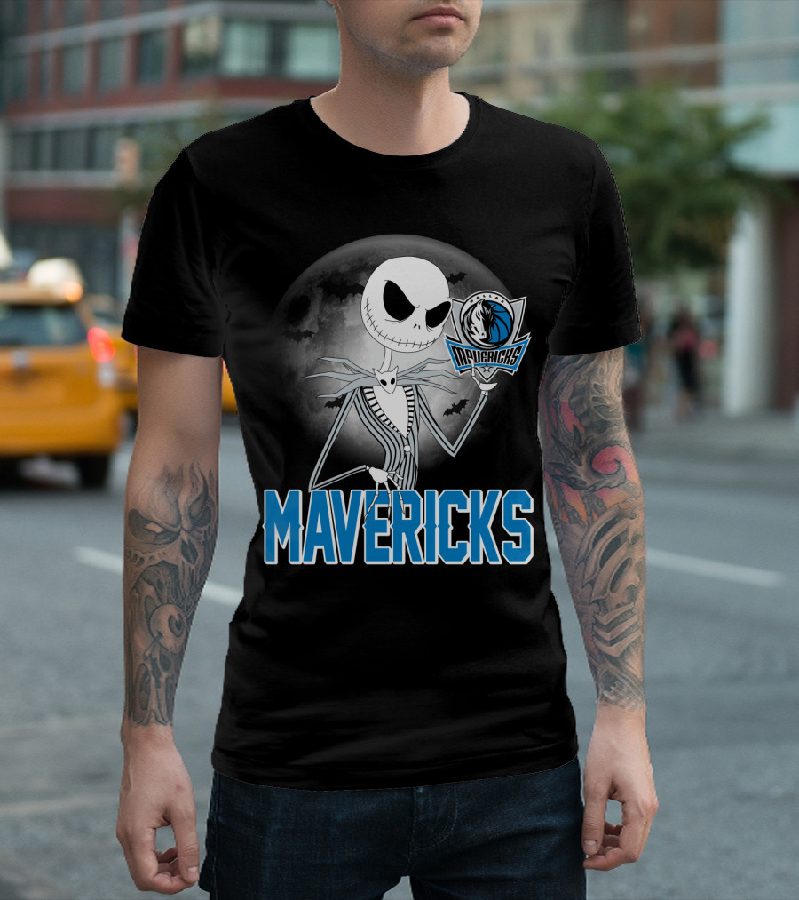 Jack Skellington Halloween Mavericks Moon Theme T-Shirt