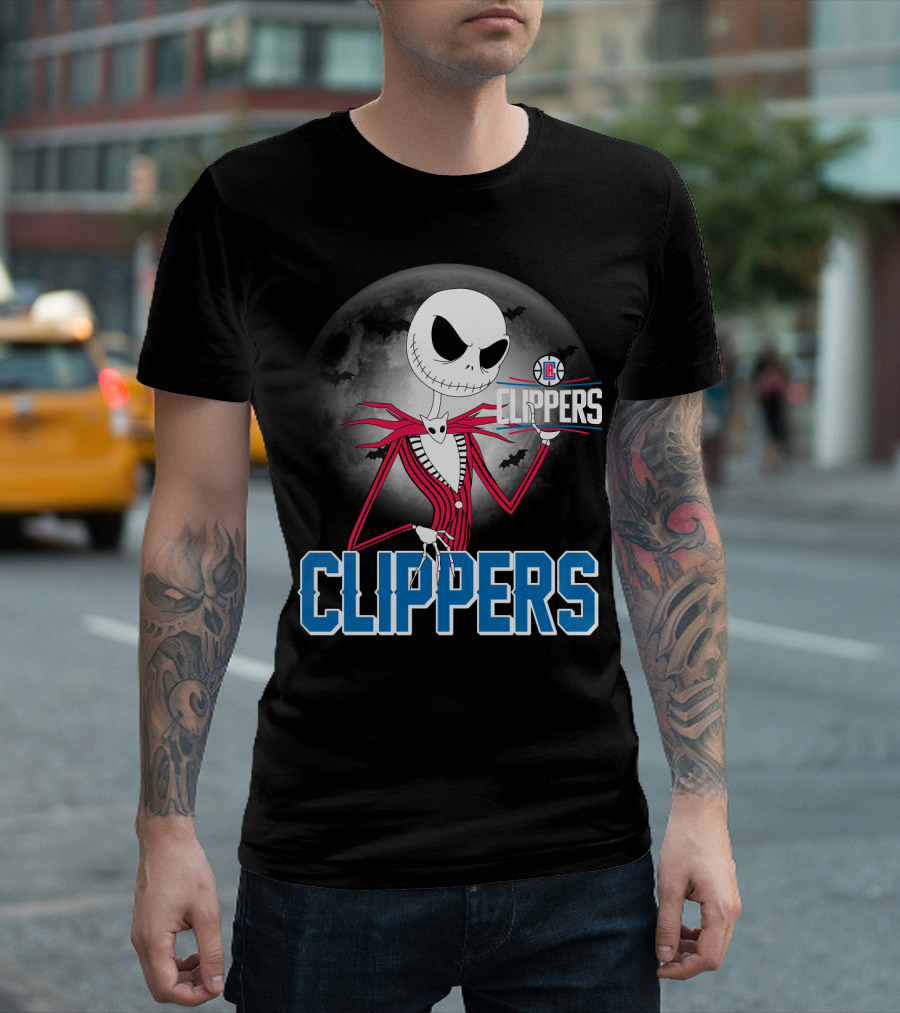Jack Skellington La Clippers Halloween Moon T-Shirt