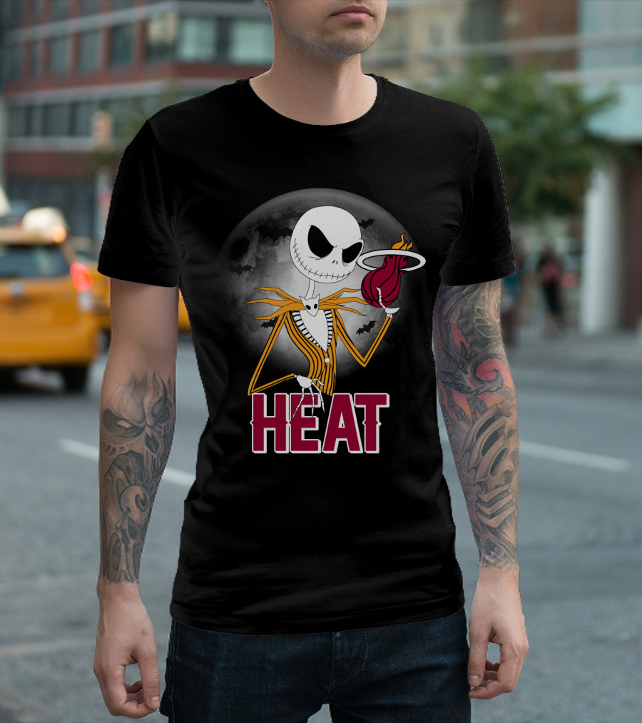 Jack Skellington Miami Heat Halloween Fans T-Shirt