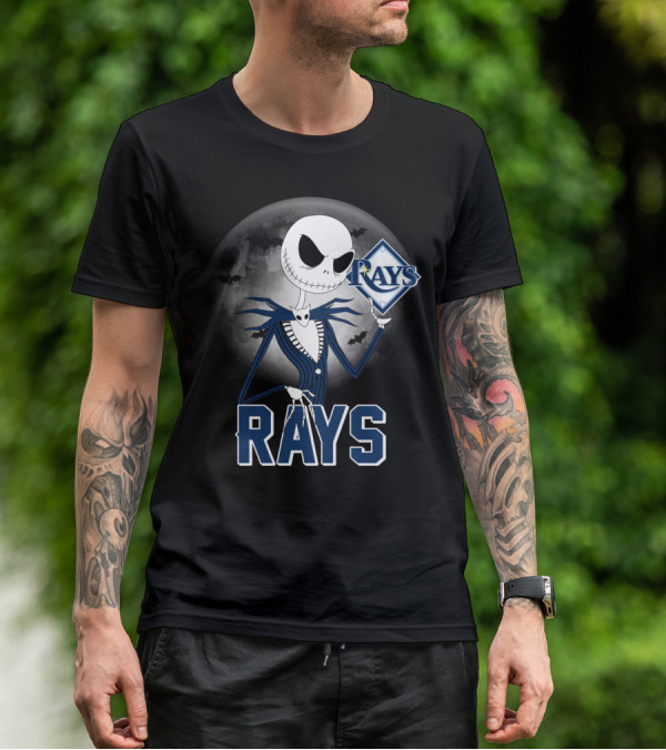 Jack Skellington Tampa Bay Rays Halloween Moon T-Shirt