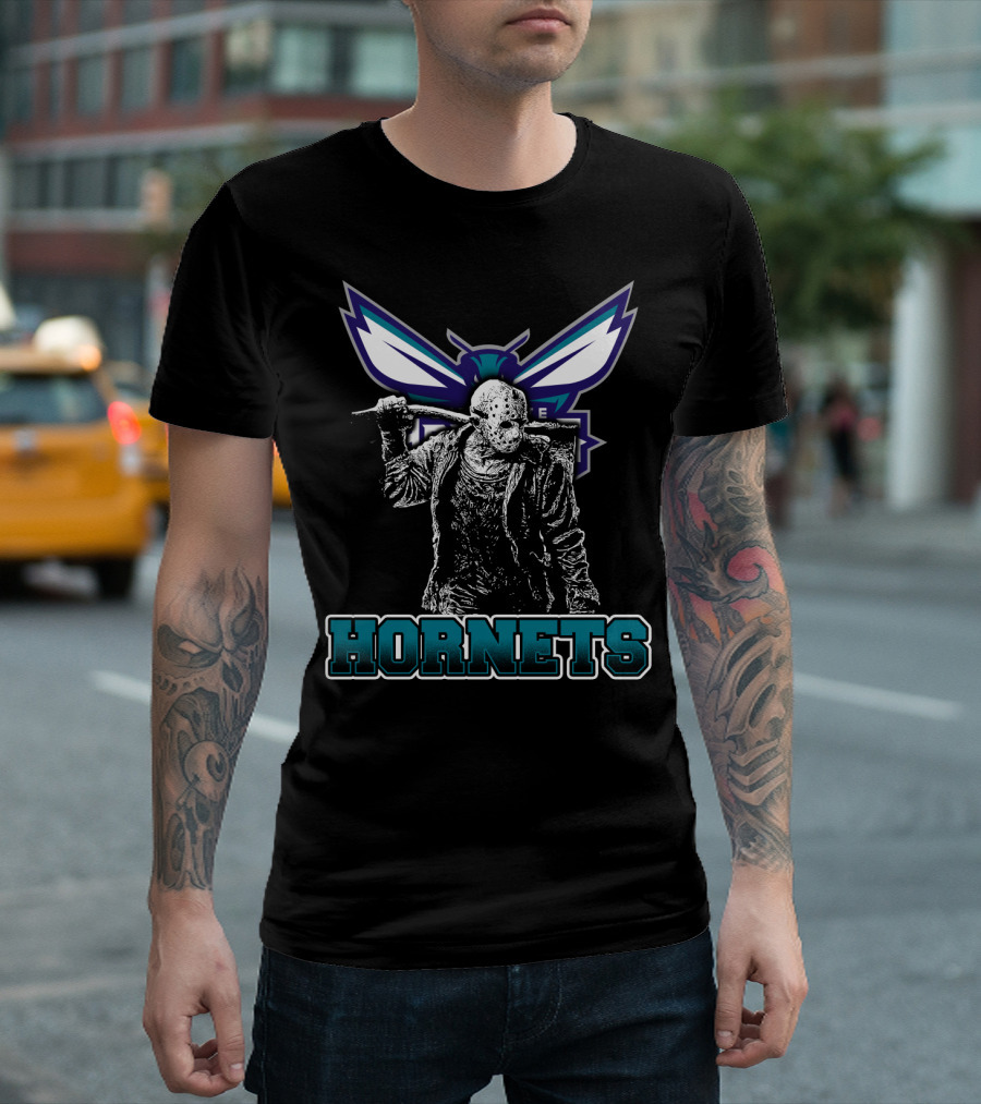 Charlotte Hornets Jason Voorhees Crossover Fan Mashup T-Shirt