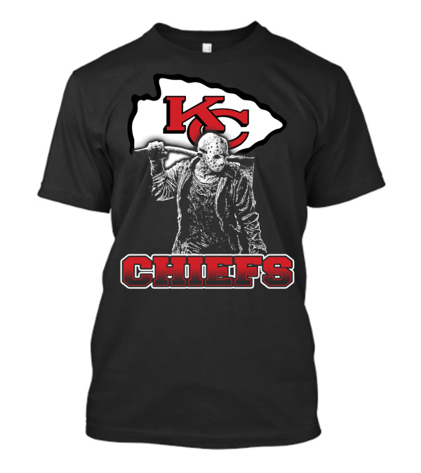 Jason Voorhees With Kansas City Chiefs Logo Chiefs Fans T-Shirt