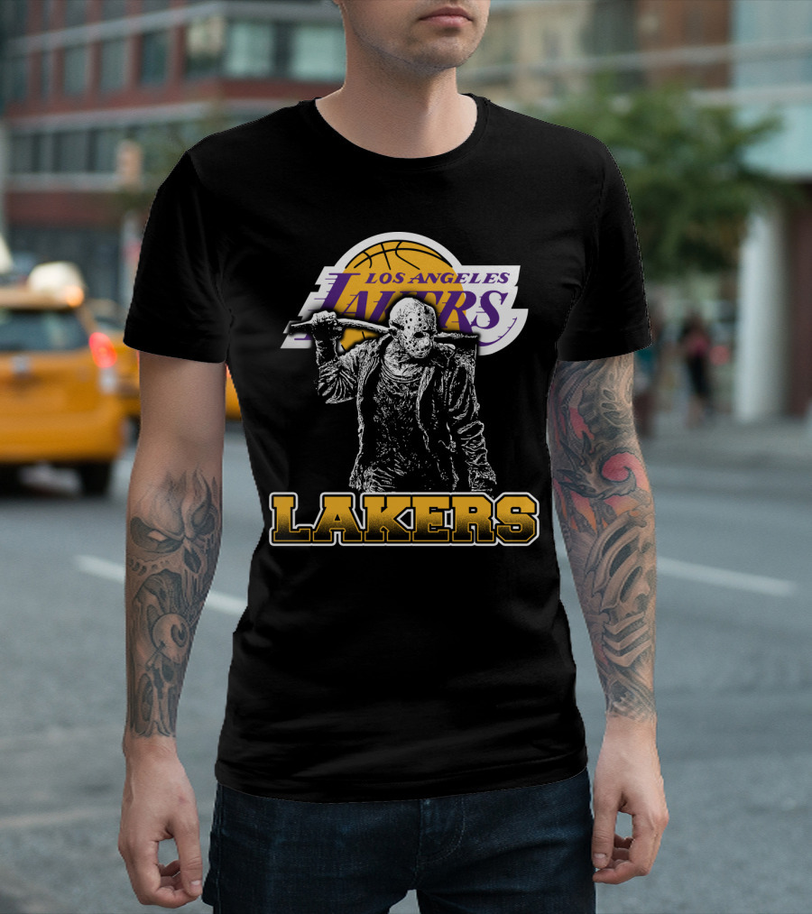 Jason Voorhees Los Angeles Lakers Fan Crossover T-Shirt