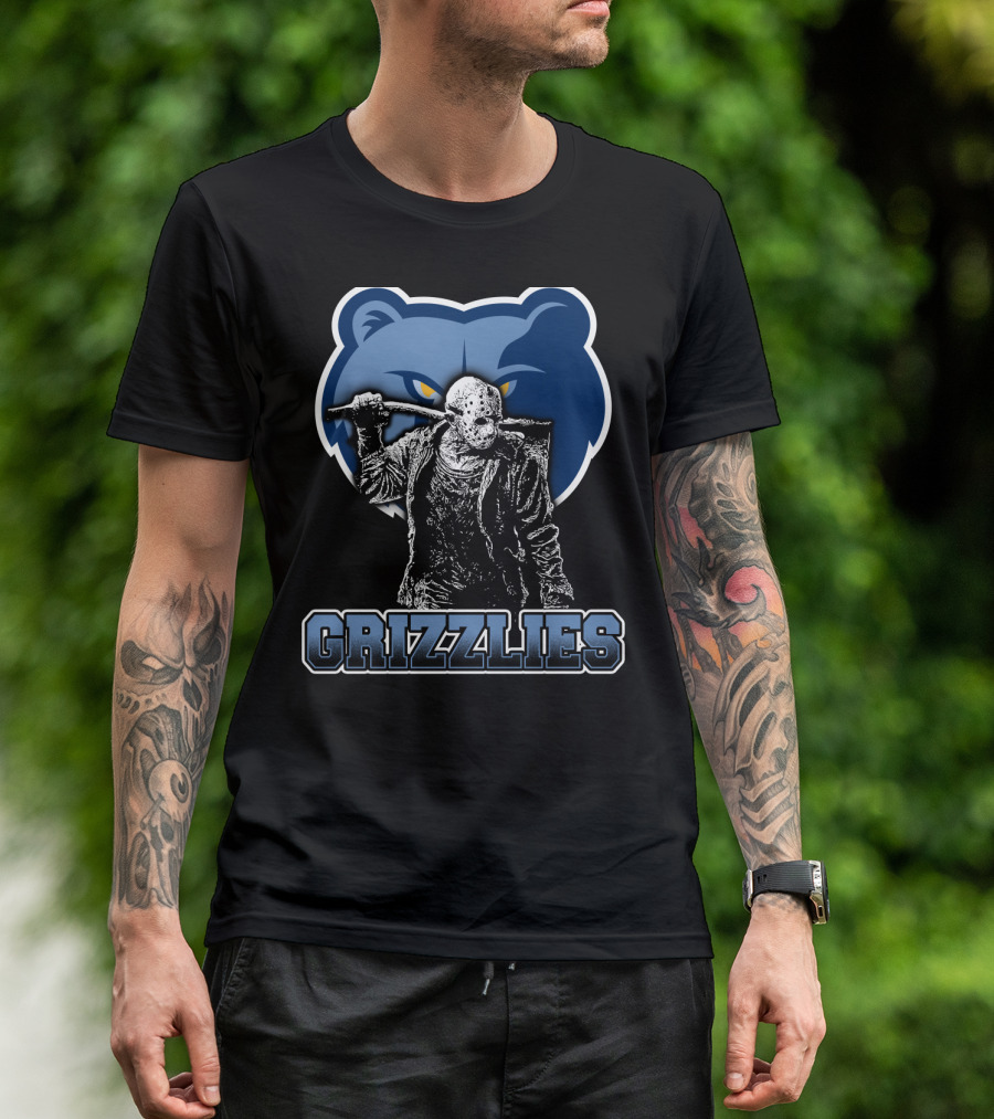 Jason Voorhees And Memphis Grizzlies Logo Crossover T-Shirt