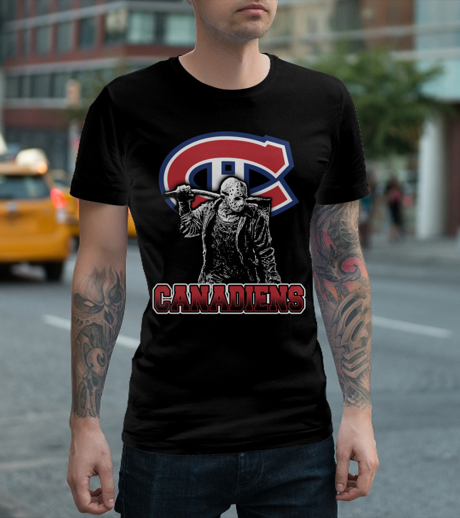 Jason Voorhees Hockey With Montreal Canadiens Logo Fans T-Shirt