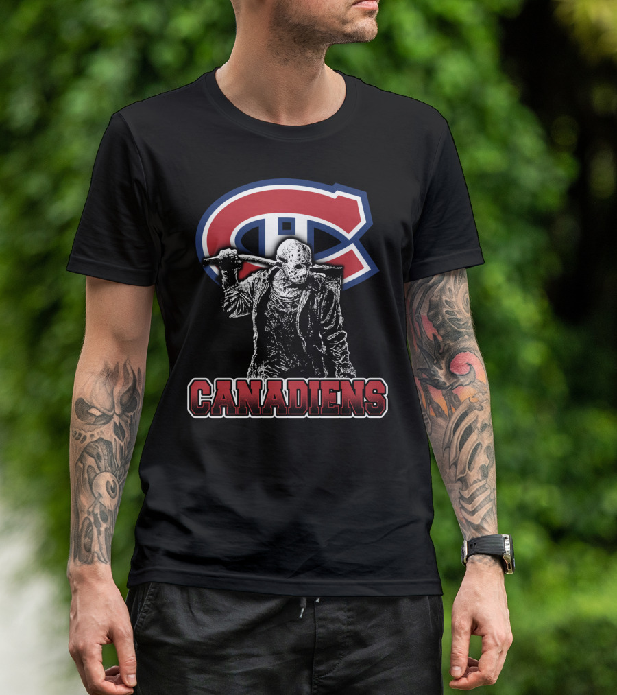 Jason Voorhees Hockey With Montreal Canadiens Logo Fans T-Shirt