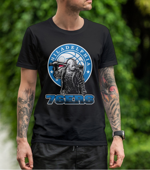 Philadelphia 76ers Jason Voorhees Crossover T-Shirt