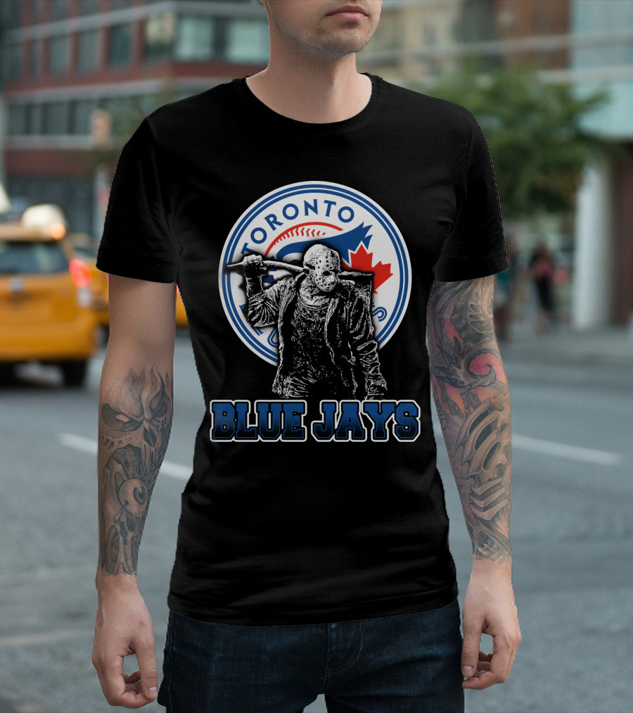 Jason Voorhees Toronto Blue Jays Crossover with Iconic T-Shirt