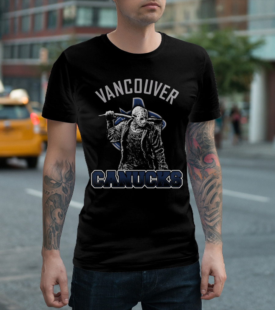 Vancouver Canucks Jason Voorhees Crossover Fans Hockey T-Shirt