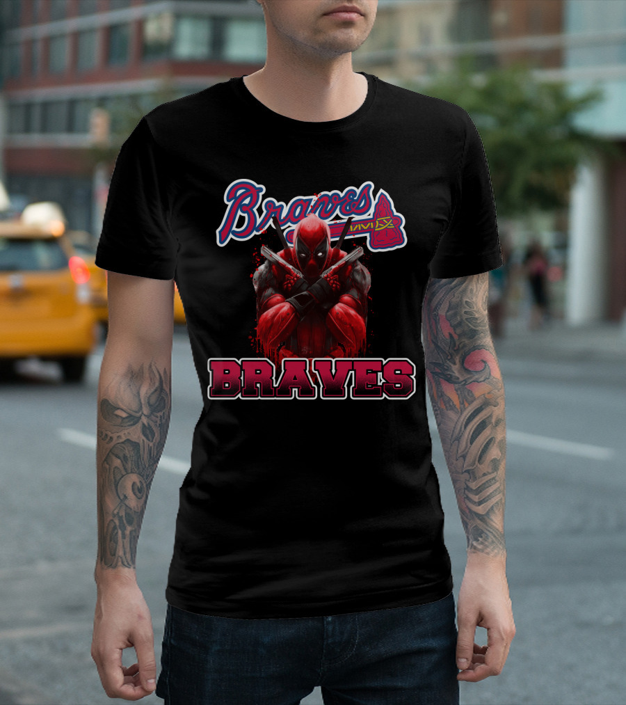 Braves Deadpool Crossover Fan Merchandise T-Shirt