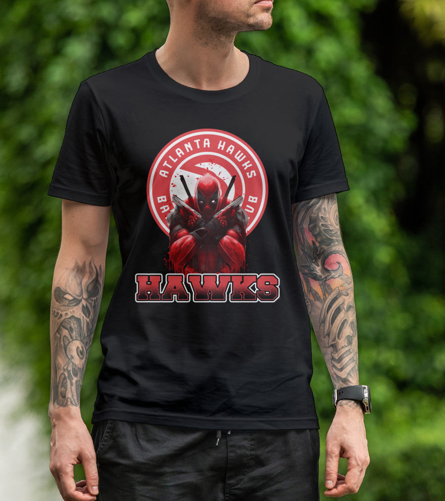 Atlanta Hawks Deadpool Crossover Basketball Fans T-Shirt