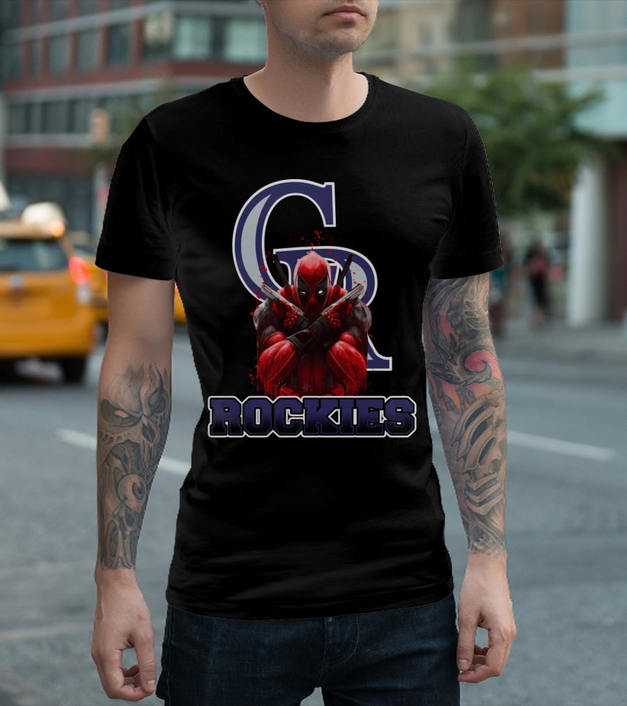 Colorado Rockies Deadpool Crossover Fan Favorite T-Shirt