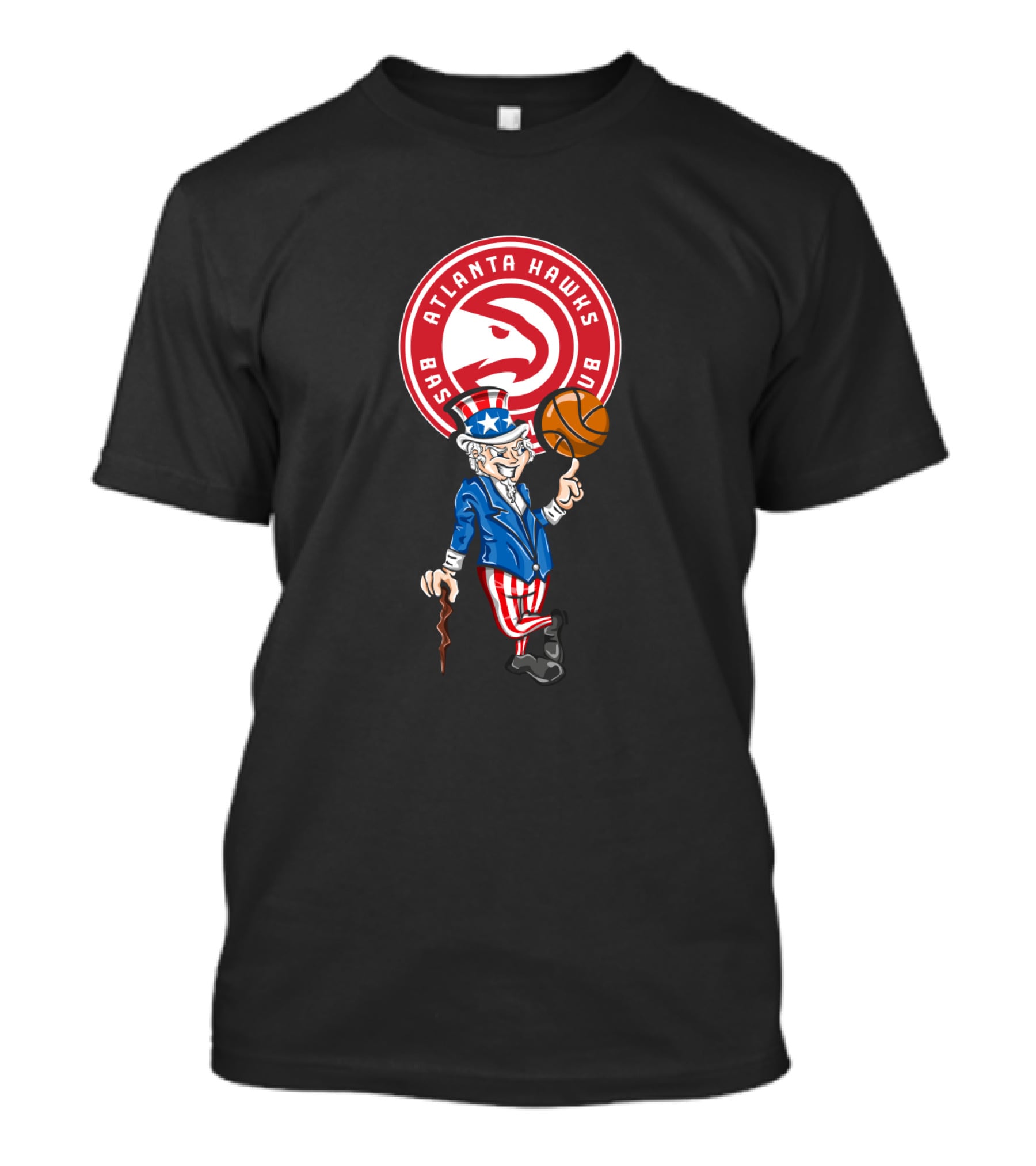 Atlanta Hawks Uncle Sam Basketball 4Th Of July Celebration T-Shirt
